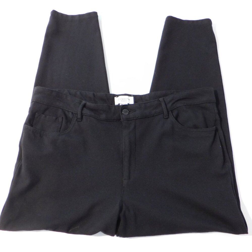 Liz Claiborne Stretch Pants Womens Size 16 Classic  Black Ankle Length Inseam 26